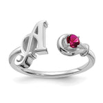 14K Gold Letter with Birthstone Ring view