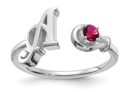 10K Gold Letter with Birthstone Ring