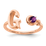 14K Gold Letter with Birthstone Ring view