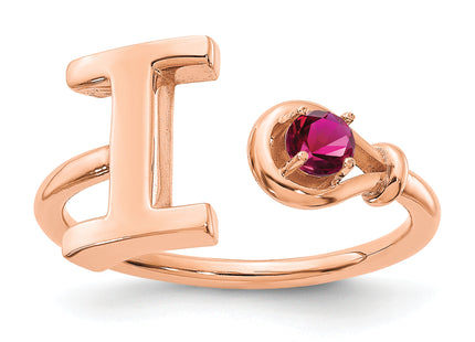 10K Gold Letter with Birthstone Ring