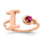 10K Gold Letter with Birthstone Ring view