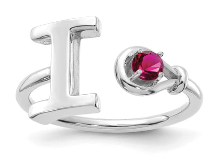 10K Gold Letter with Birthstone Ring
