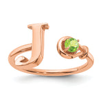 14K Gold Letter with Birthstone Ring view