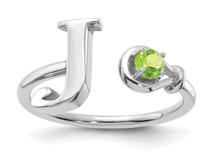 10K Gold Letter with Birthstone Ring