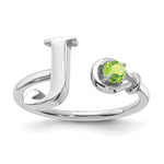 10K Gold Letter with Birthstone Ring view