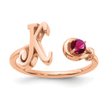 10K Gold Letter with Birthstone Ring view