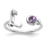 10K Gold Letter with Birthstone Ring view