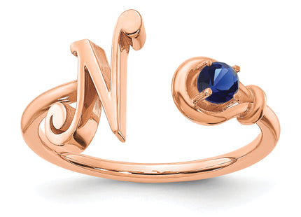 10K Gold Letter with Birthstone Ring