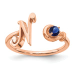 10K Gold Letter with Birthstone Ring view