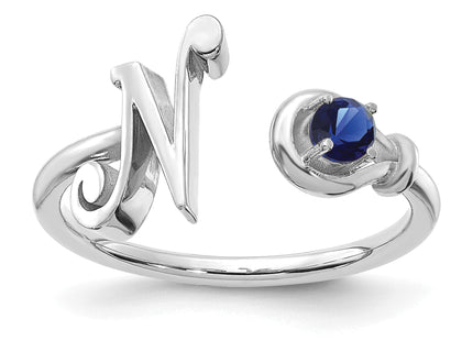 10K Gold Letter with Birthstone Ring