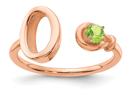 10K Gold Letter with Birthstone Ring
