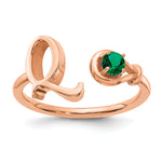 10K Gold Letter with Birthstone Ring view
