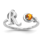 10K Gold Letter with Birthstone Ring view