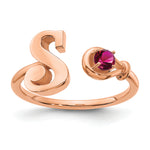 10K Gold Letter with Birthstone Ring view
