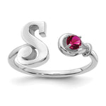 14K Gold Letter with Birthstone Ring view