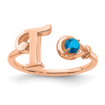 10K Gold Letter with Birthstone Ring view