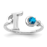 10K Gold Letter with Birthstone Ring view