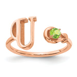 10K Gold Letter with Birthstone Ring view