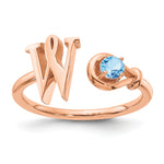 10K Gold Letter with Birthstone Ring view