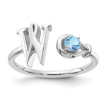 14K Gold Letter with Birthstone Ring view