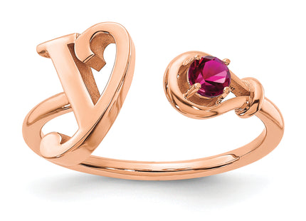 10K Gold Letter with Birthstone Ring