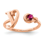 10K Gold Letter with Birthstone Ring view