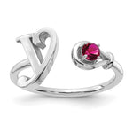 10K Gold Letter with Birthstone Ring view