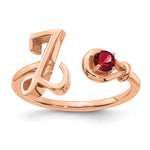 10K Gold Letter with Birthstone Ring view