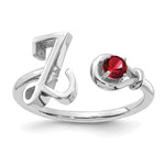 10K Gold Letter with Birthstone Ring view