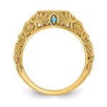 SS/Gold-plated Filigree w/Epoxy and Birthstone Monogram Ring view