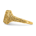 SS/Gold-plated Filigree w/Epoxy and Birthstone Monogram Ring view
