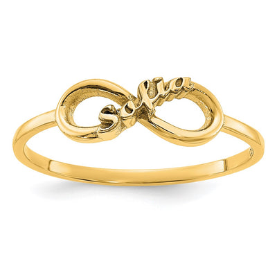 14K yellow gold infinity ring