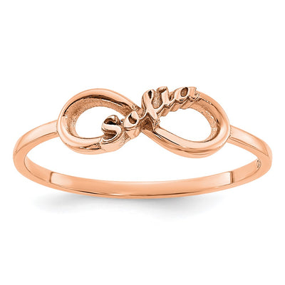14K rose gold infinity ring