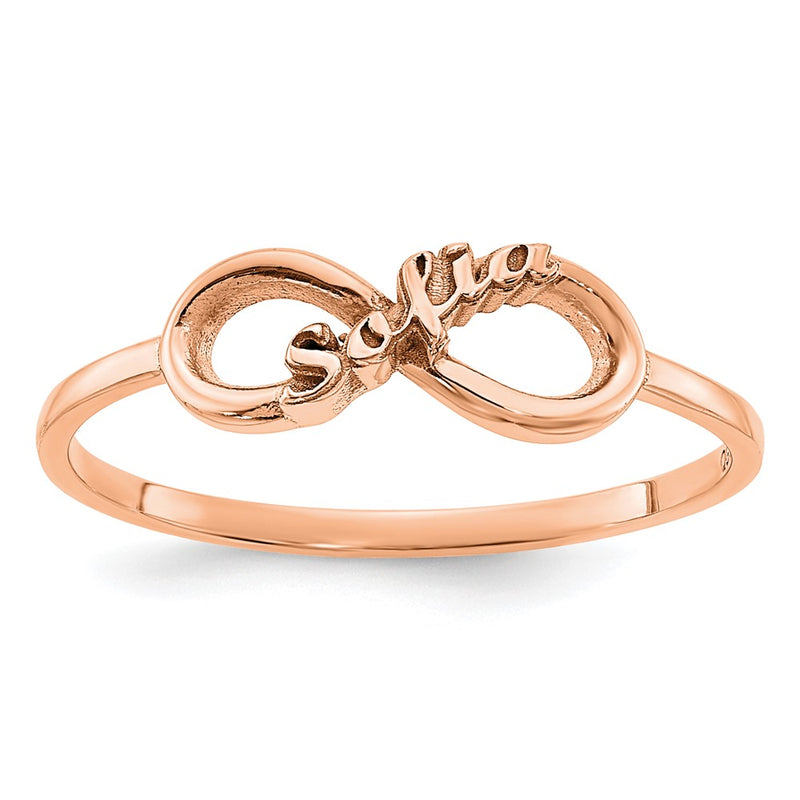 14K rose gold infinity ring