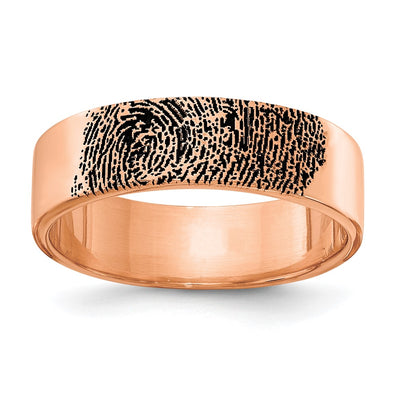 14K rose gold fingerprint ring