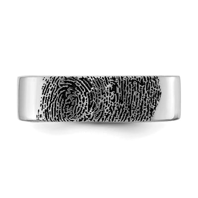 10K White Gold Fingerprint Ring