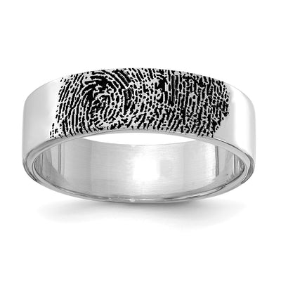 10K white gold fingerprint ring