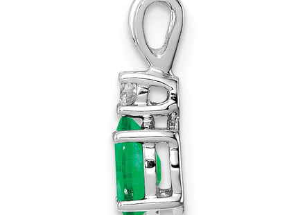 14K white gold diamond oval pendant, alternate view