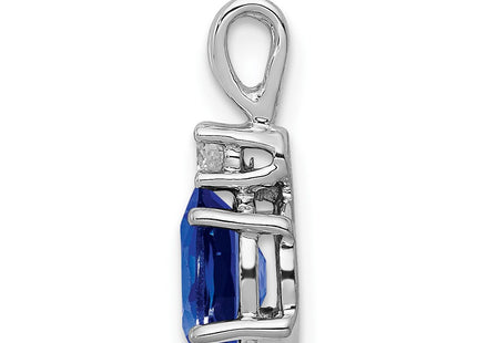 14K white gold diamond oval pendant, alternate view