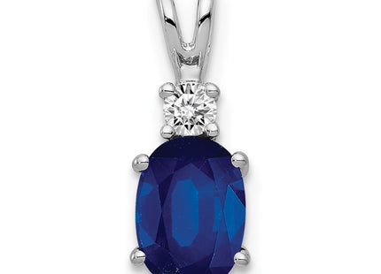 14K white gold diamond oval pendant