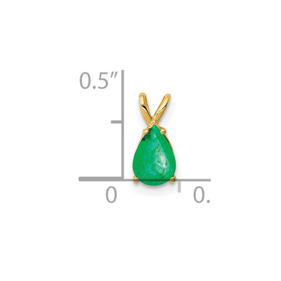 14K Pear Emerald Pendant
