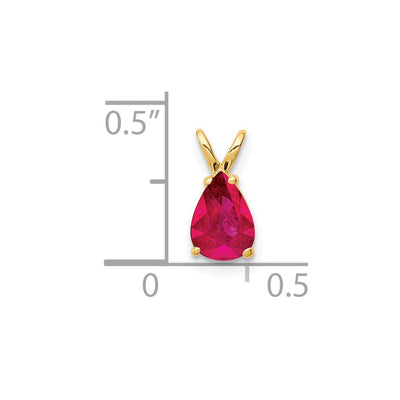 14K Pear Ruby Pendant