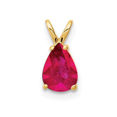 14K gold ruby pendant