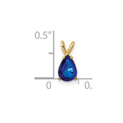 14K Pear Sapphire Pendant