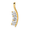 14k Complete 1.5 carat Three-Stone VS Diamond Curved Bar Chain Slide