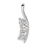 14k White Gold Complete 1.5 carat Three-Stone VS Diamond Curved Bar Chain Slide