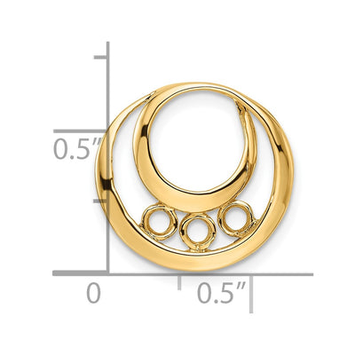 14K Holds Three-Stone Circle Chain Slide Mounting