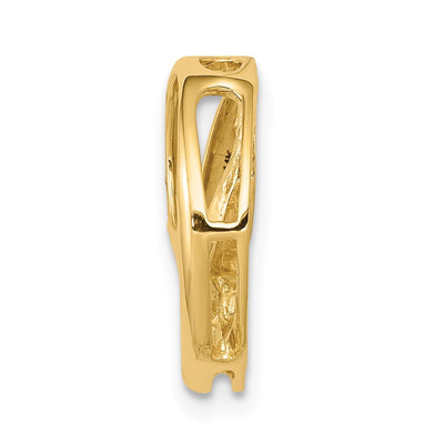14K Complete AAA Diamond Three-Stone Circle Chain Slide