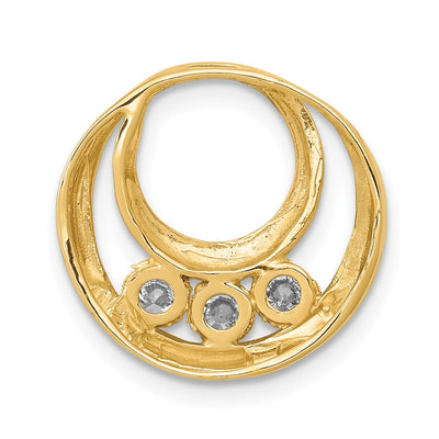 14K Complete A Diamond Three-Stone Circle Chain Slide