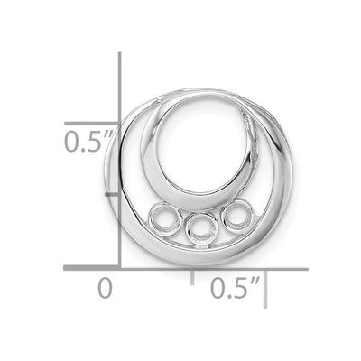 14K White Gold Holds Three-Stone Circle Chain Slide Mounting
